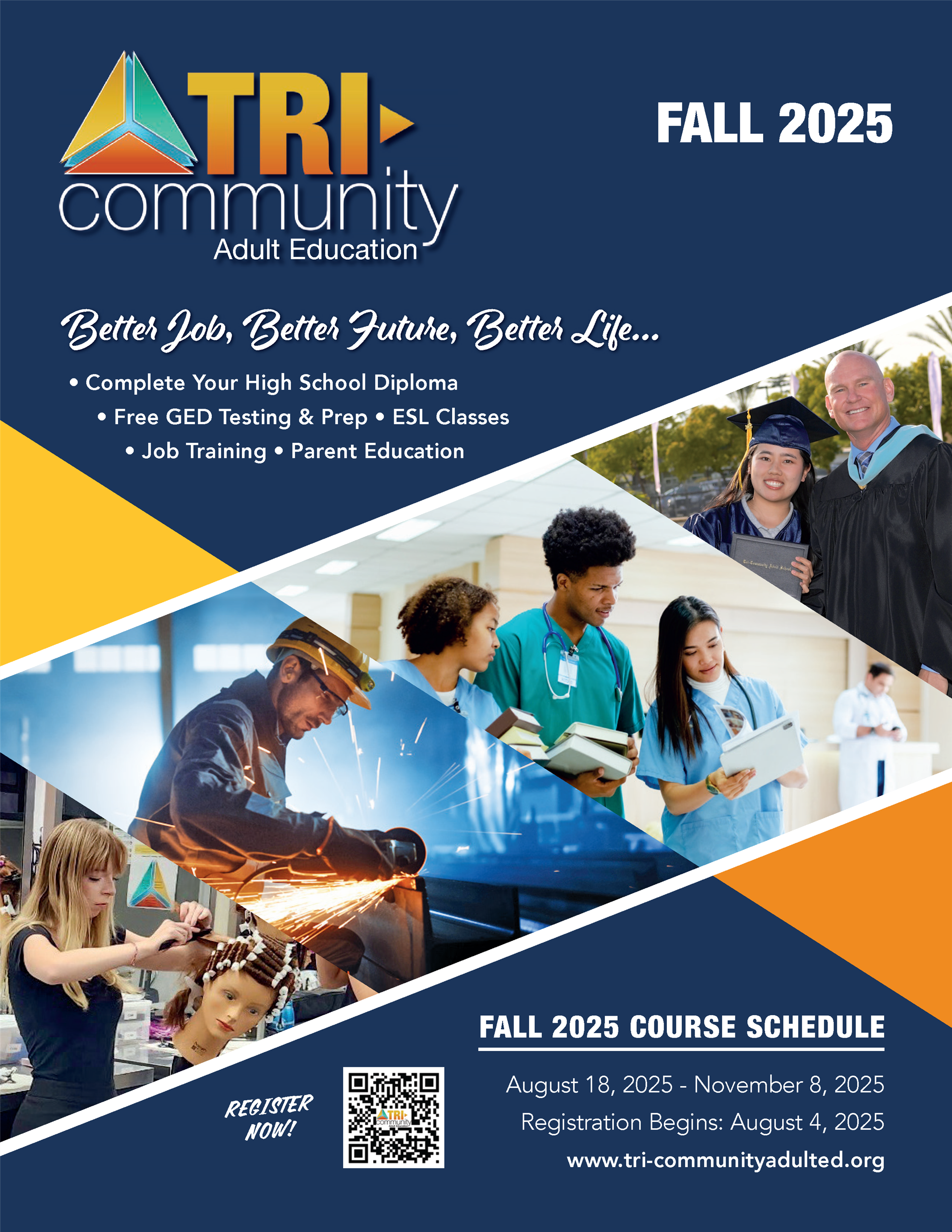  Cover of Tri-Community Adult Education's Fall 2025 Brochure